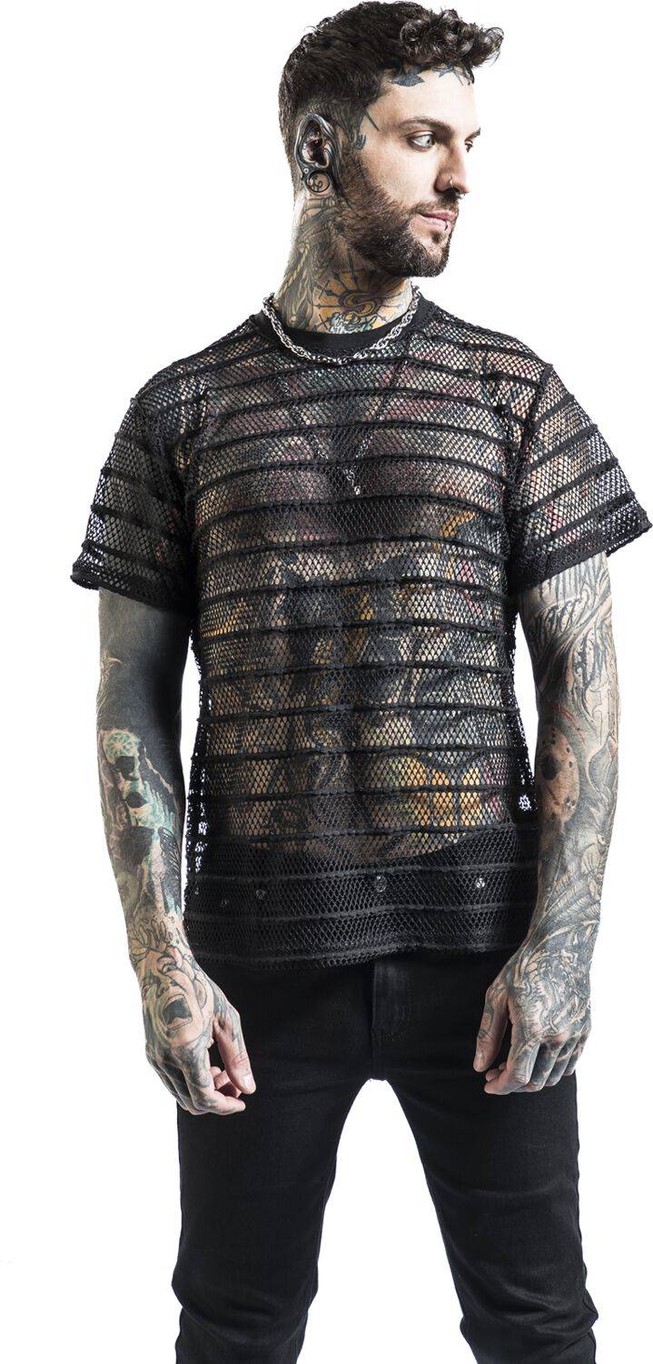 EMP "Black Mesh Shirt" T-Shirt Schwarz Von Banned Alternative