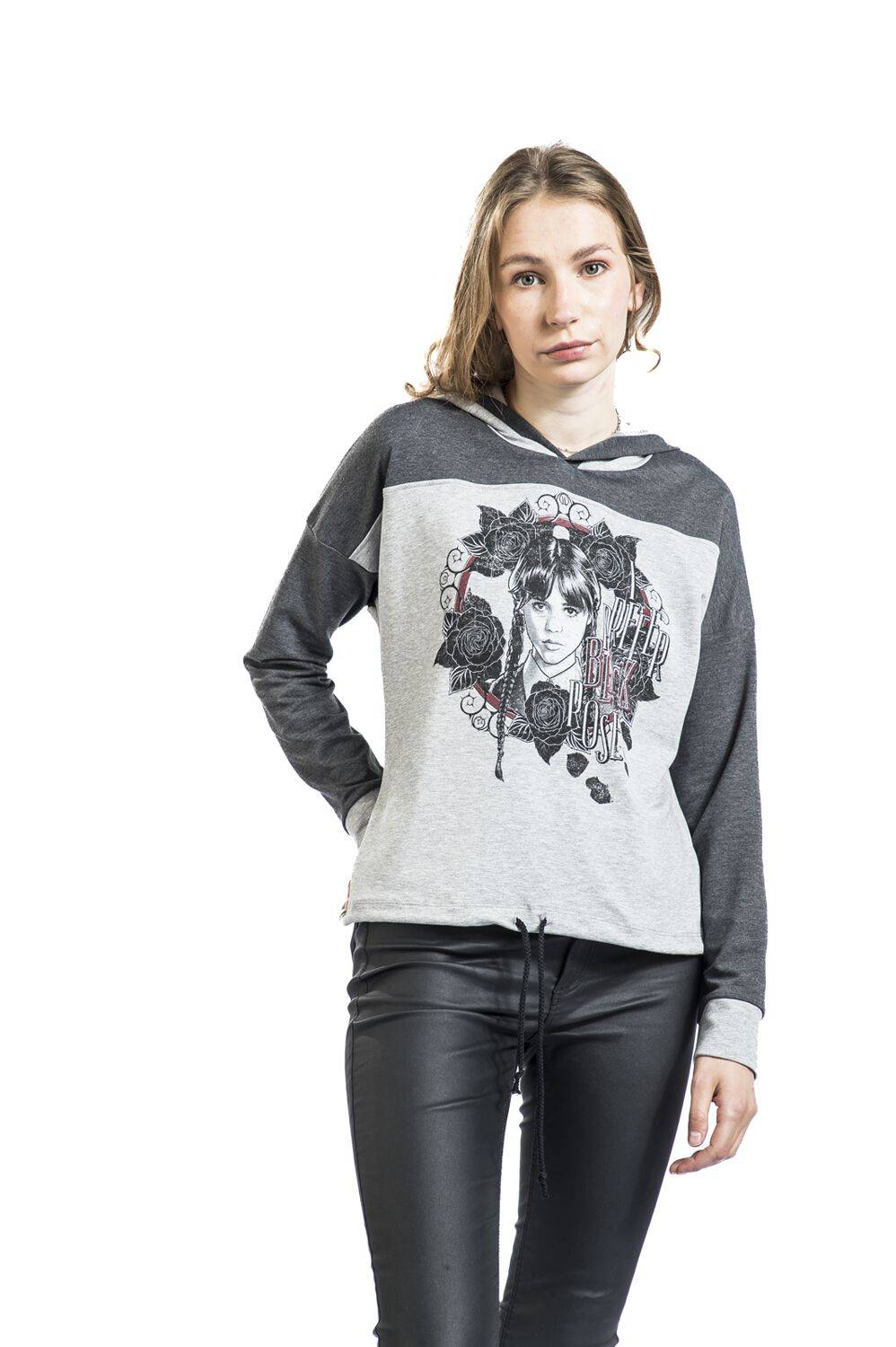 EMP "Black Roses" Kapuzenpullover Grau/schwarz Von Wednesday