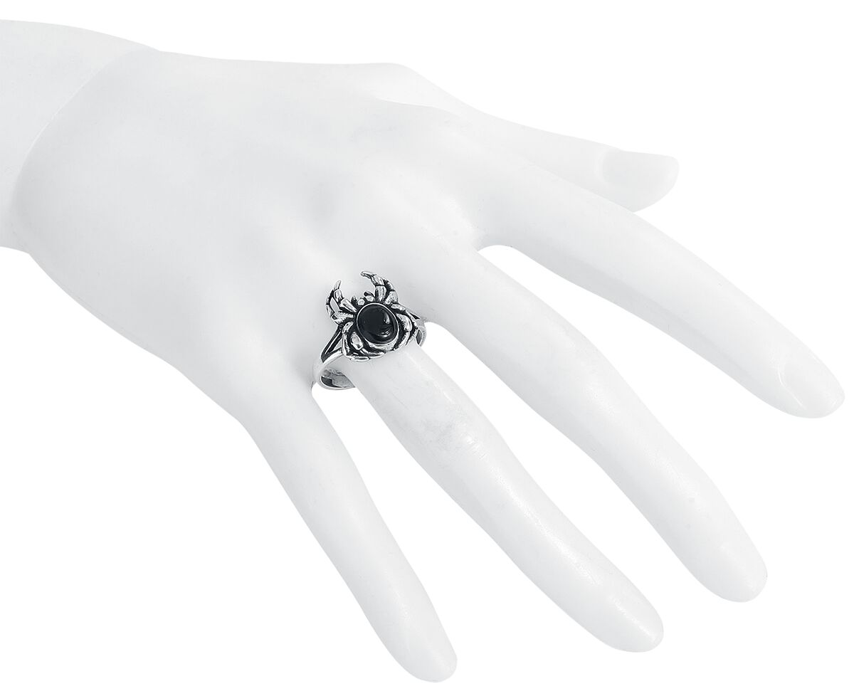 EMP "Black Spider" Ring Schwarz/silberfarben Von EtNox