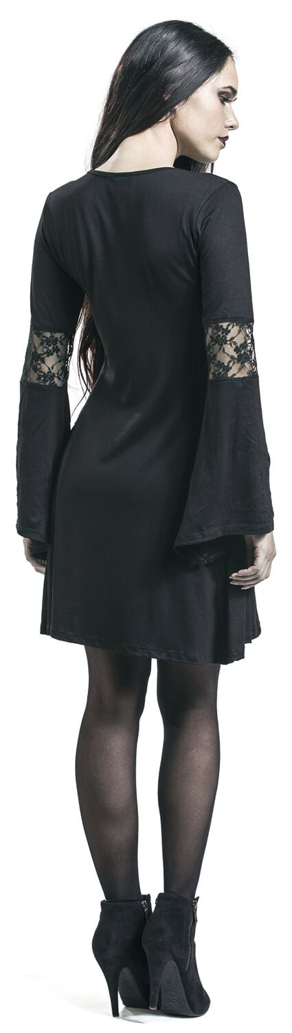 EMP "Bleeding Rose" Mittellanges Kleid Schwarz Von Alchemy England