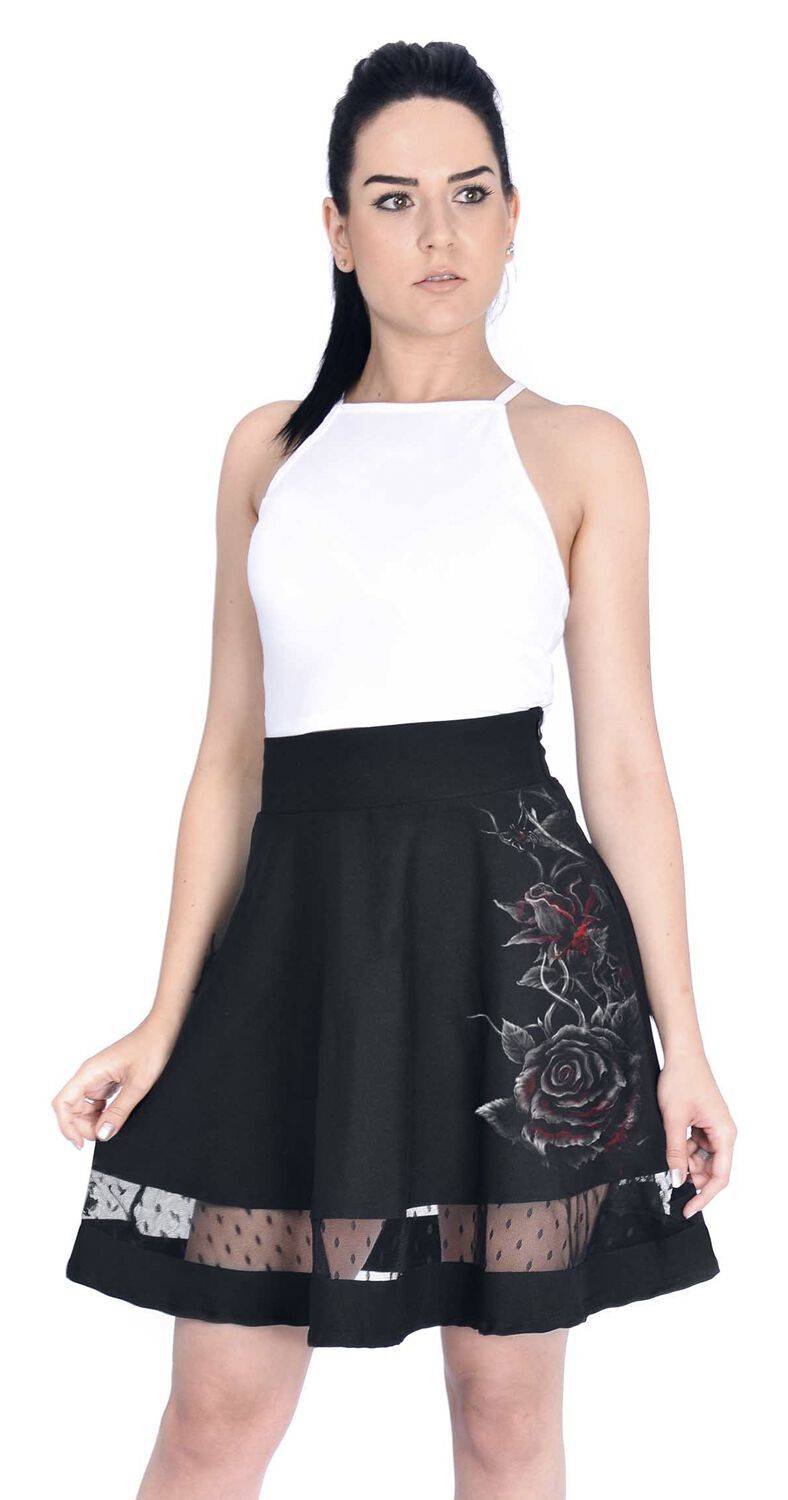 EMP "Bleeding Roses" Kurzer Rock Schwarz Von Alchemy England