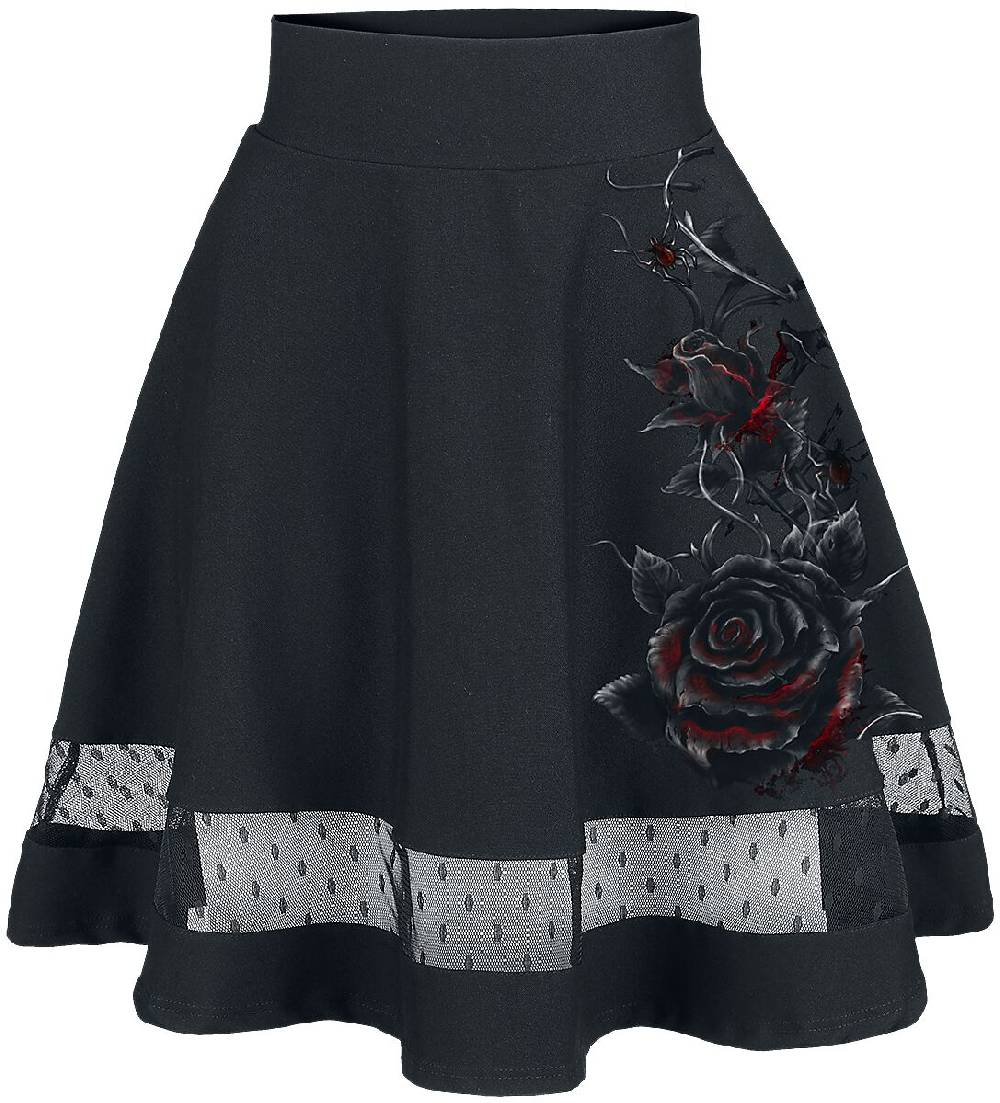 EMP "Bleeding Roses" Kurzer Rock schwarz von Alchemy England