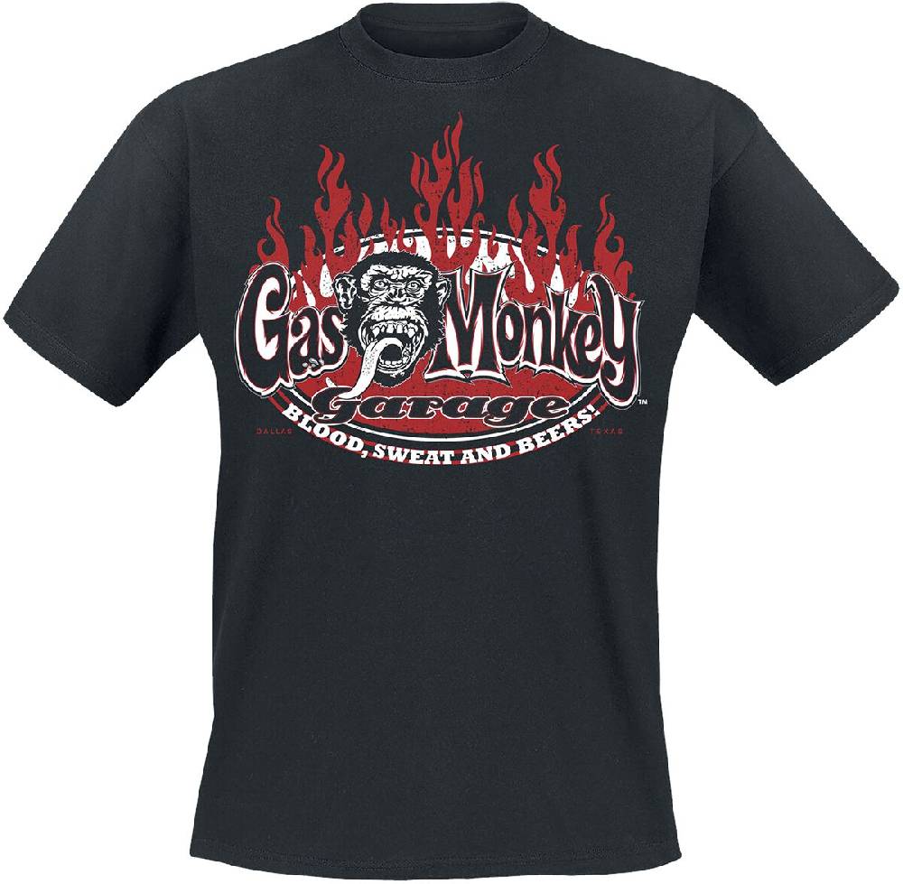 EMP "Blood Sweat And Red Flames" T-Shirt schwarz von Gas Monkey Garage