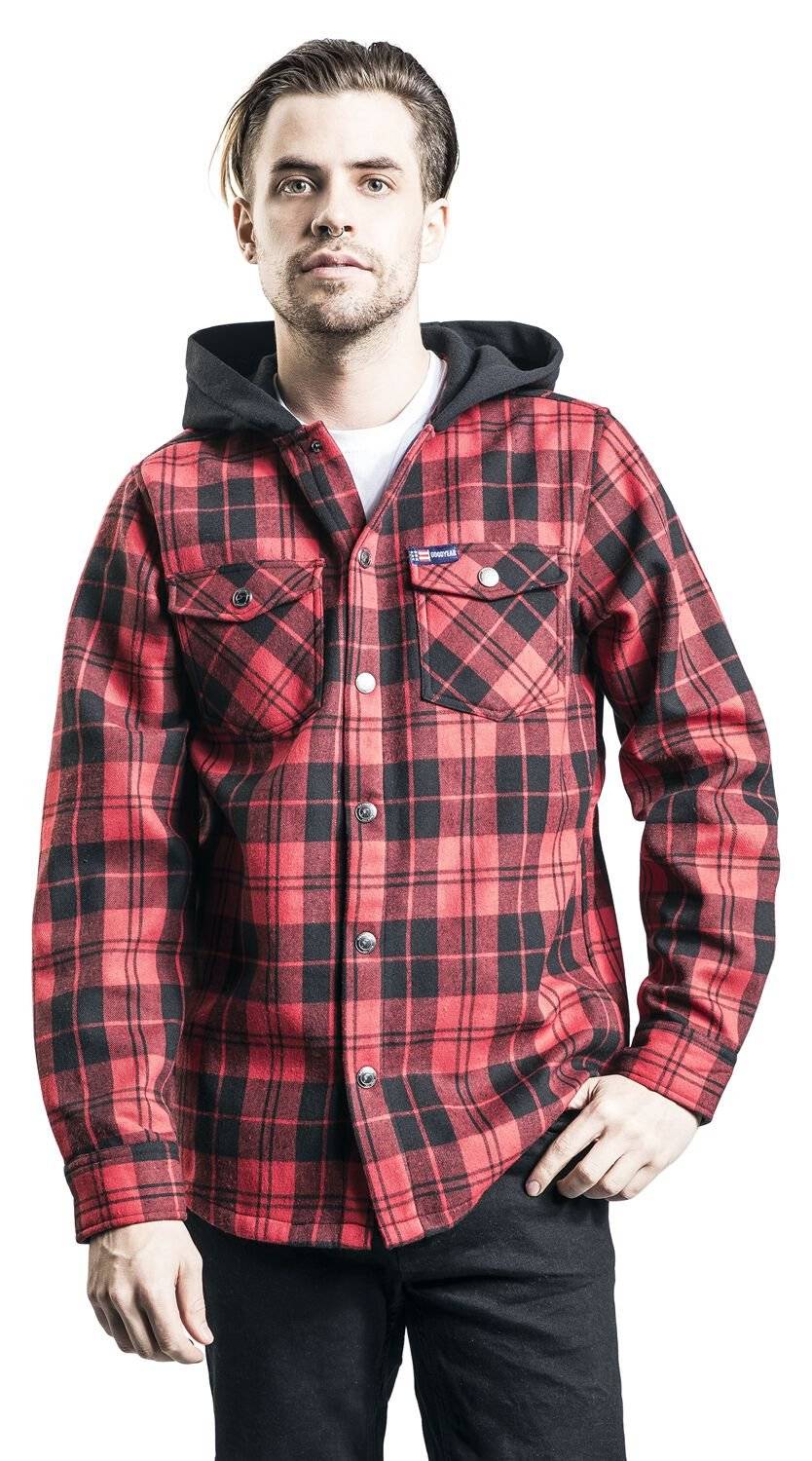 EMP "Bonded Flannel Polar Fleece Jacket" Übergangsjacke Rot Von GoodYear
