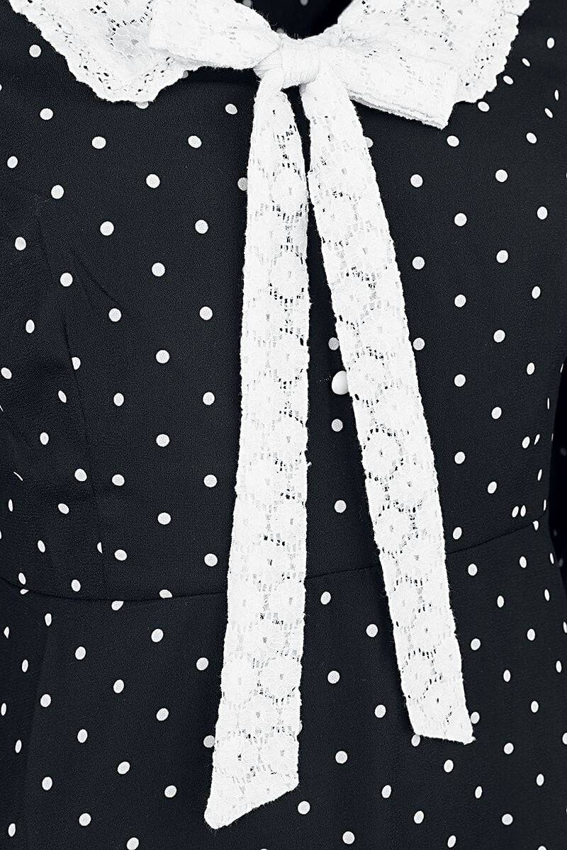 EMP "Bow Front Dress" Mittellanges Kleid Schwarz/weiß Von Timeless London