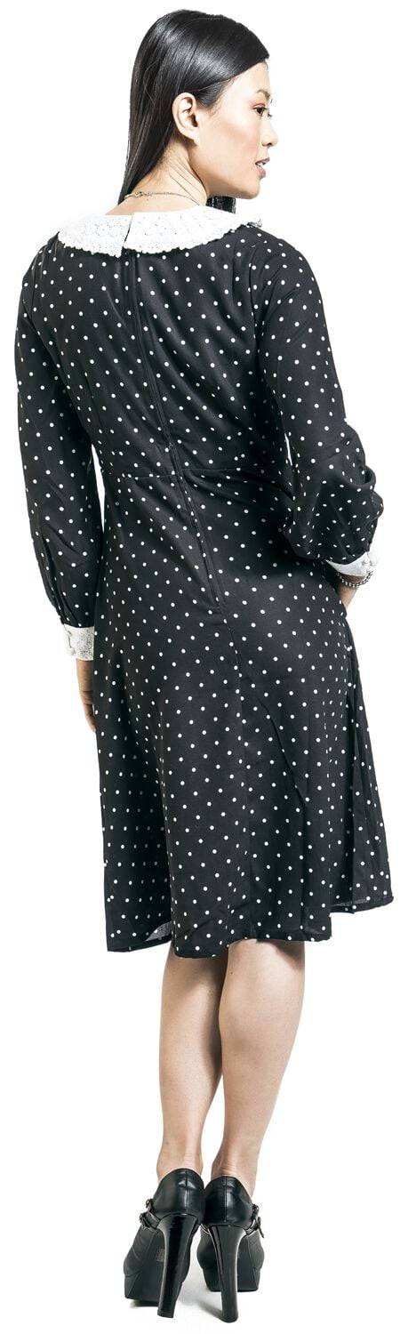 EMP "Bow Front Dress" Mittellanges Kleid Schwarz/weiß Von Timeless London