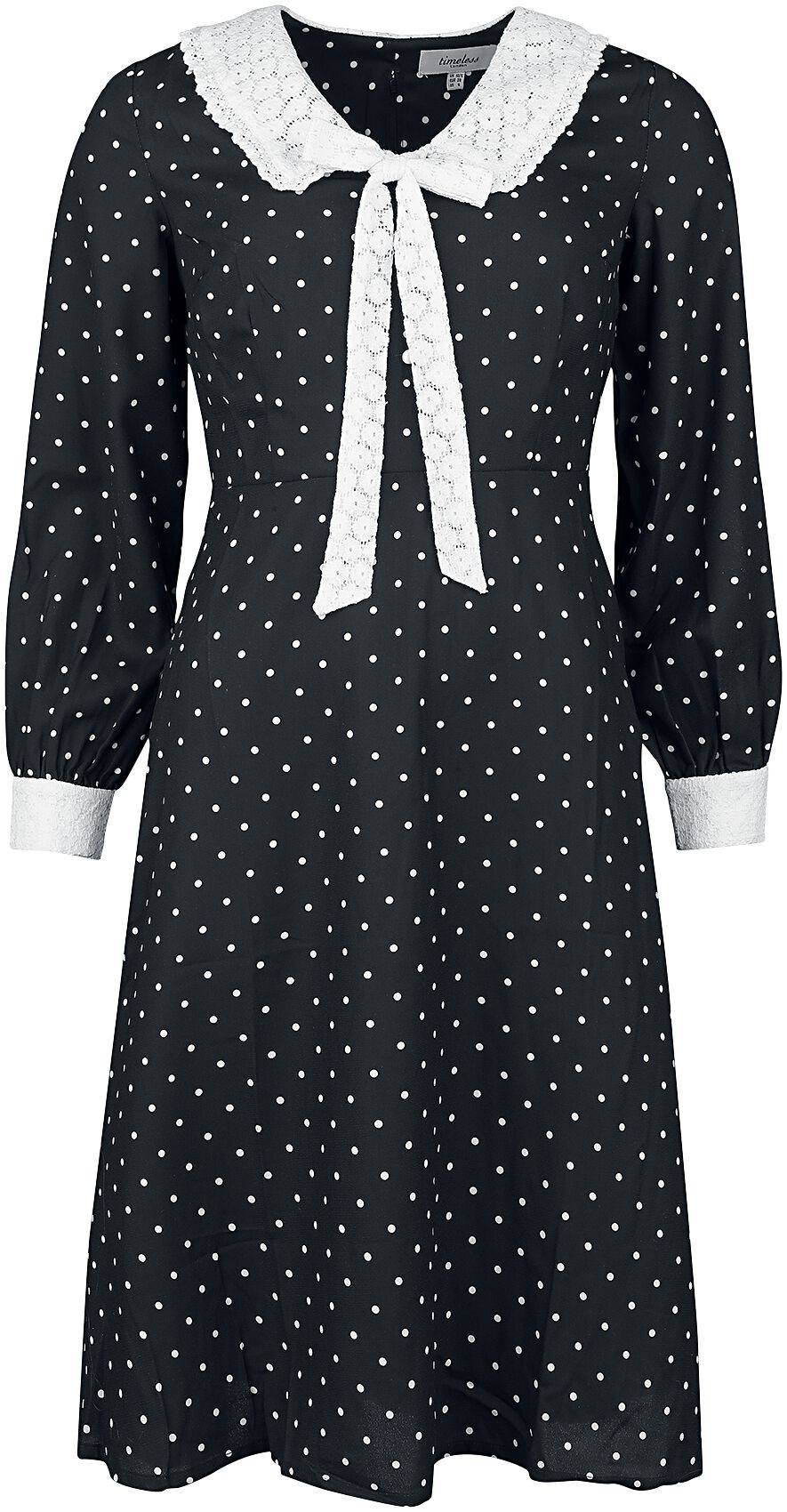 EMP "Bow Front Dress" Mittellanges Kleid schwarz/weiß von Timeless London
