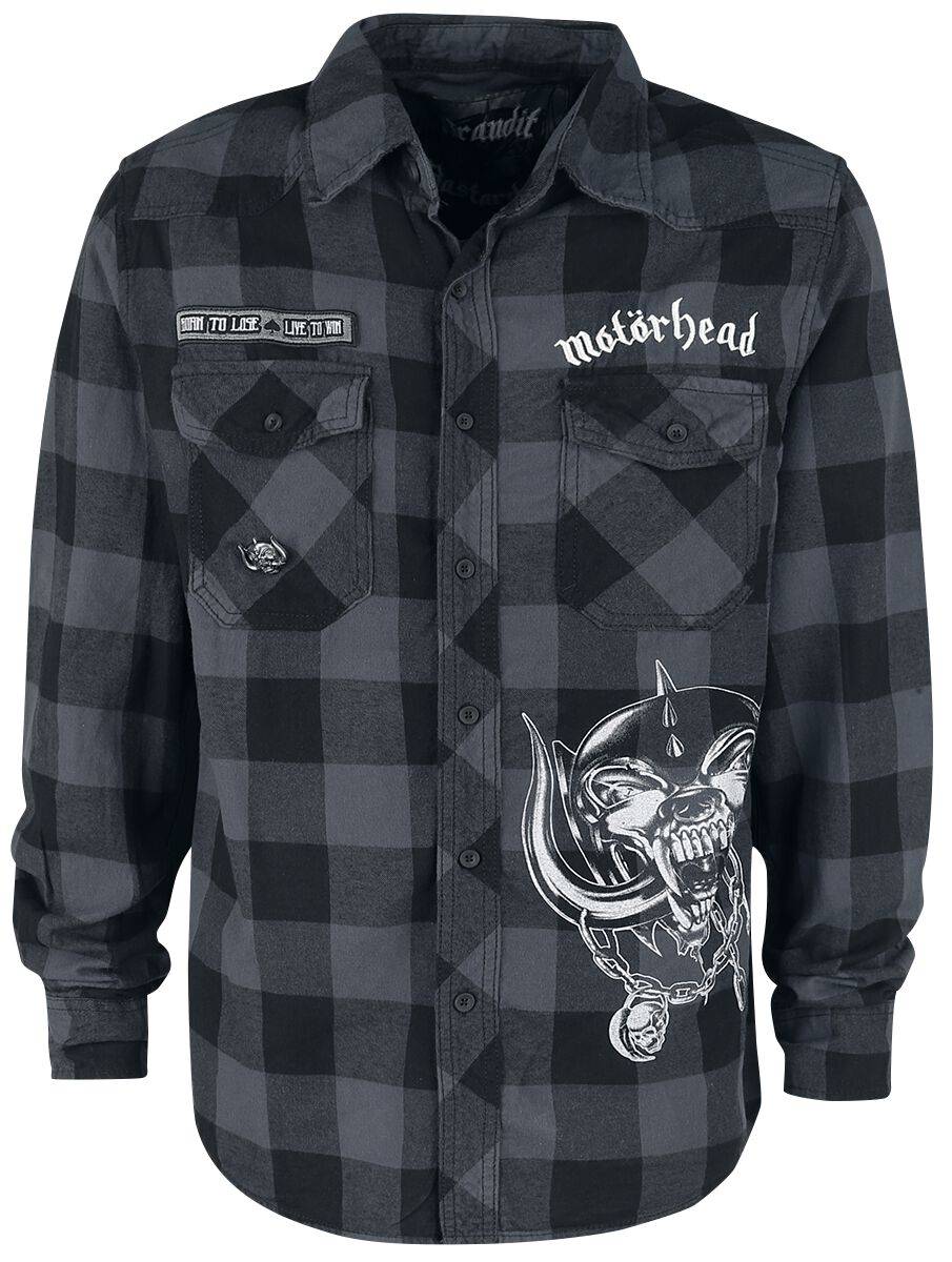 EMP "Brandit Bastards - Checkshirt" Langarmhemd schwarz/grau von Motörhead