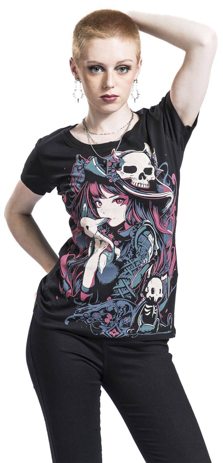 EMP "Bunny Witch T Shirt" T-Shirt Schwarz Von Cupcake Cult