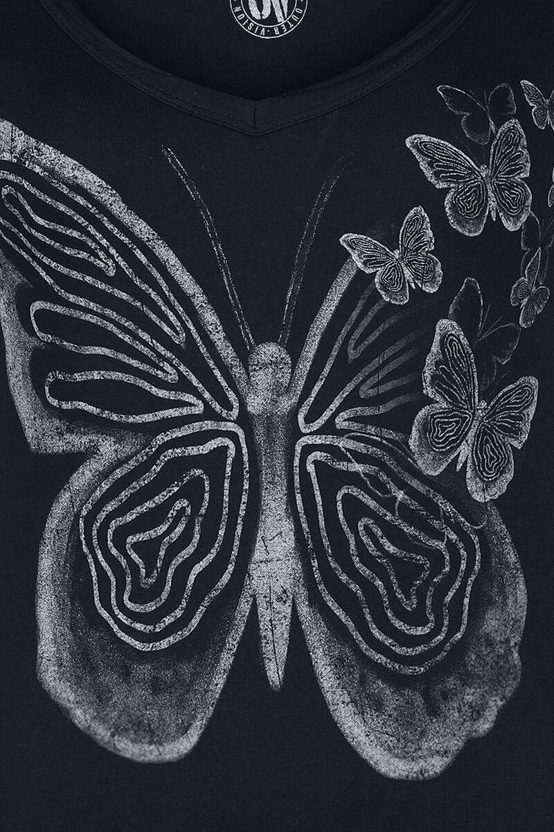 EMP "Butterfly Lines" T-Shirt Schwarz Von Outer Vision