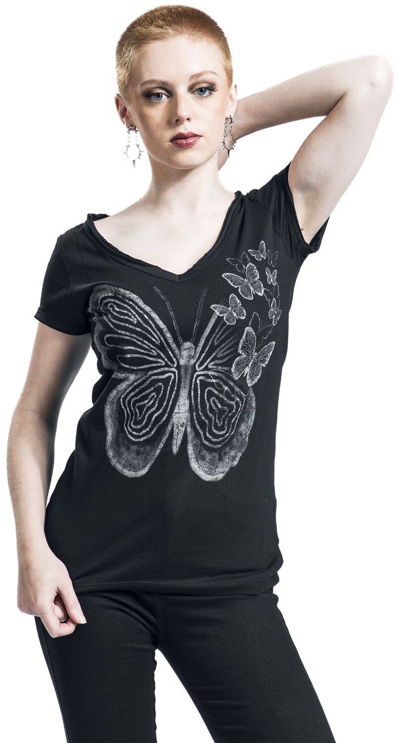 EMP "Butterfly Lines" T-Shirt Schwarz Von Outer Vision