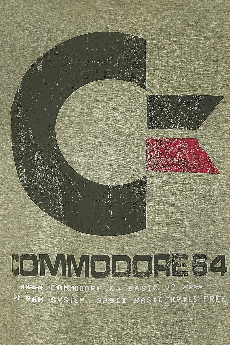 EMP "C64 Logo - Vintage" T-Shirt Grün Meliert Von Commodore 64
