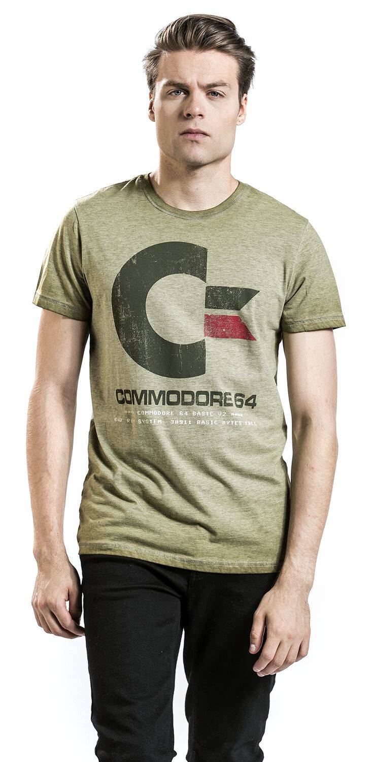 EMP "C64 Logo - Vintage" T-Shirt Grün Meliert Von Commodore 64
