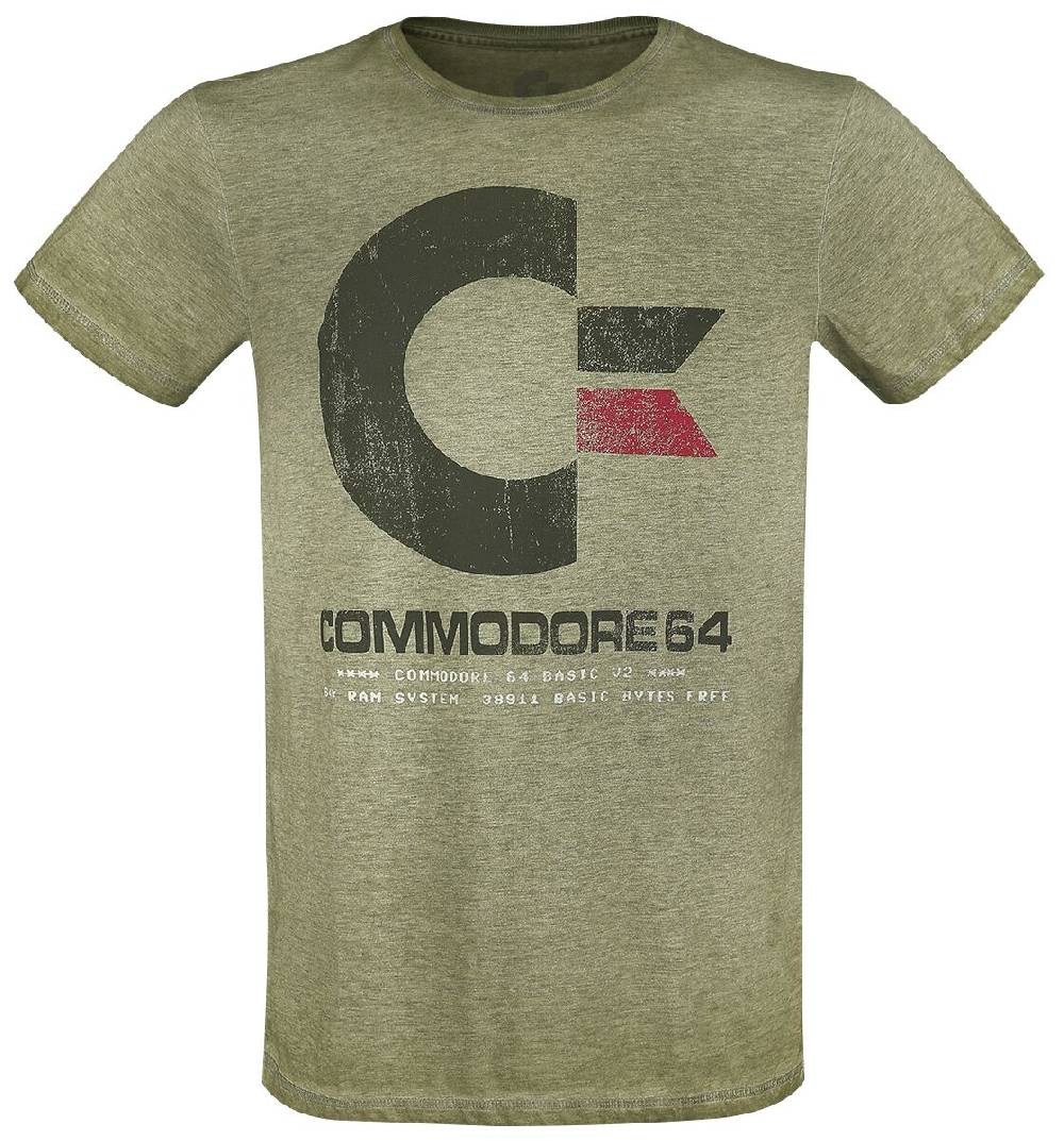 EMP "C64 Logo - Vintage" T-Shirt grün meliert von Commodore 64