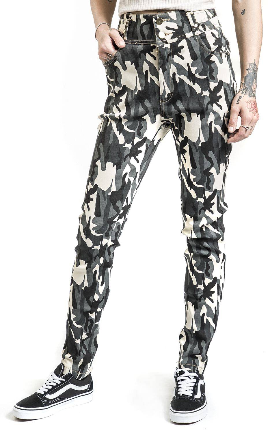 EMP "Camouflage Stretch Skinny Jeans" Jeans Multicolor Von QED London