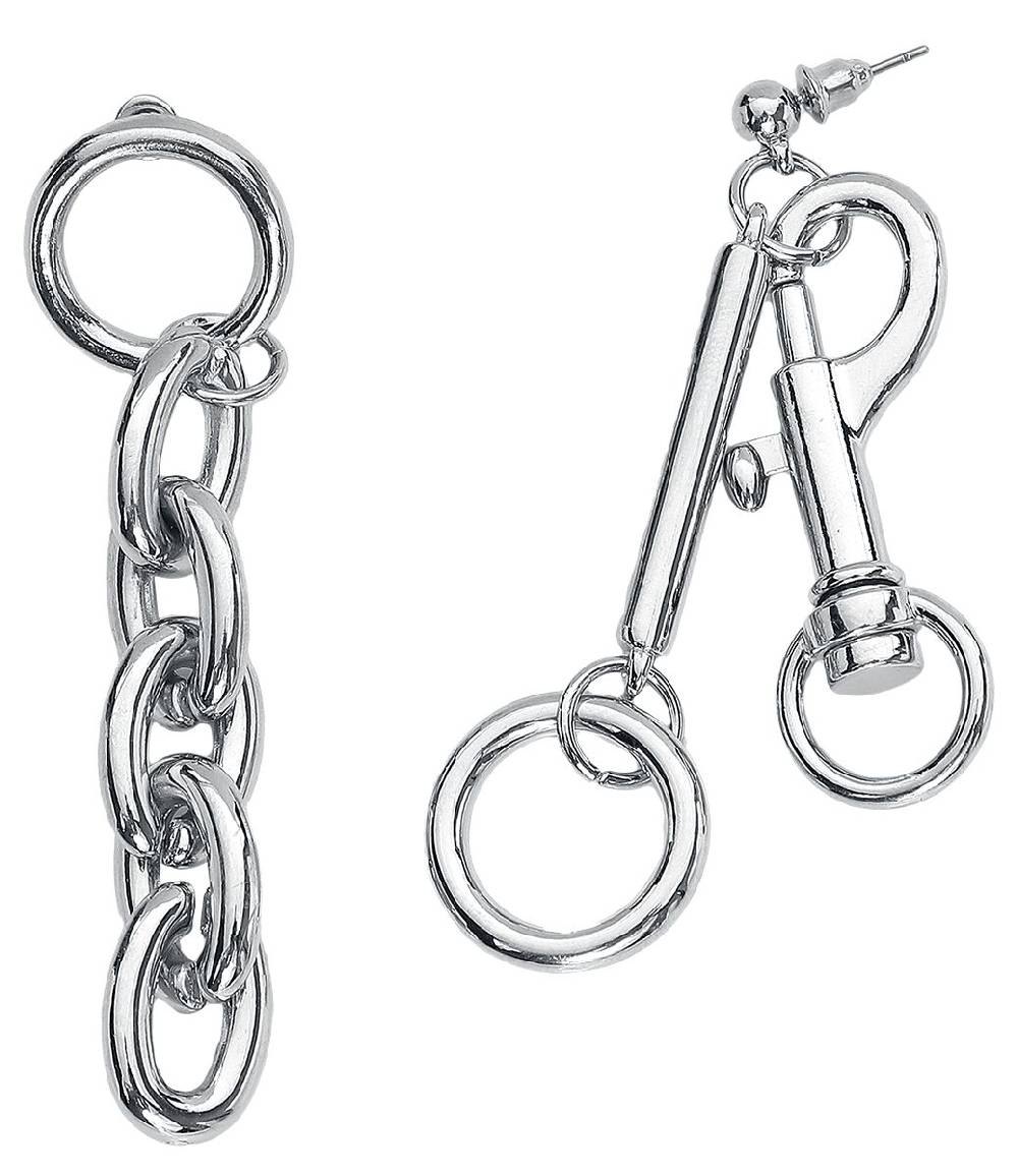EMP "Carabiner Chain" Ohrring silberfarben von Black Premium by EMP