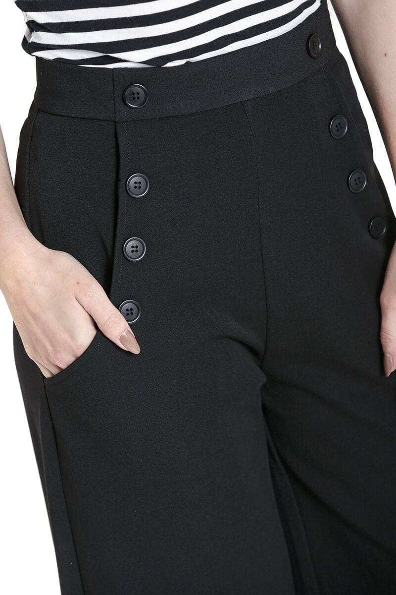 EMP "Carlie Swing Trousers" Stoffhose Schwarz Von Hell Bunny
