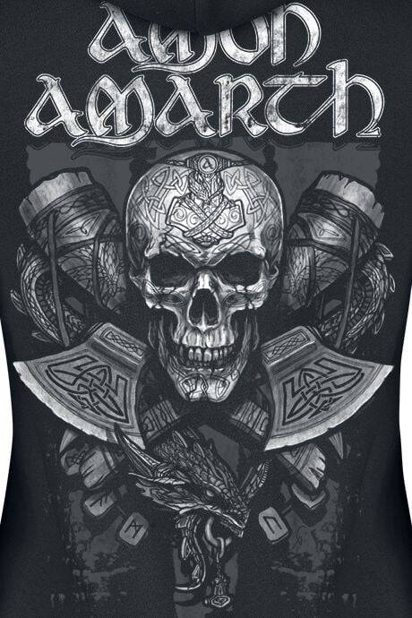 EMP "Carved Skull" Kapuzenjacke Schwarz Von Amon Amarth