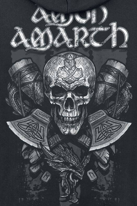 EMP "Carved Skull" Kapuzenjacke Schwarz Von Amon Amarth