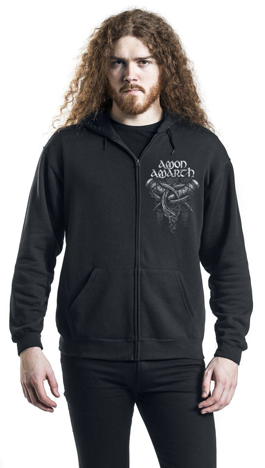EMP "Carved Skull" Kapuzenjacke Schwarz Von Amon Amarth
