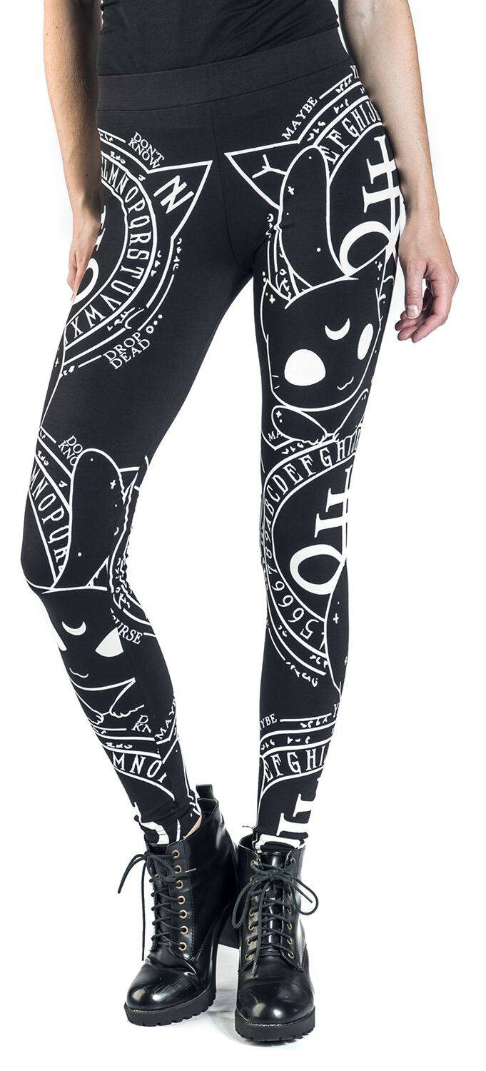 EMP "Cat Craft Leggings" Leggings Schwarz/weiß Von Heartless