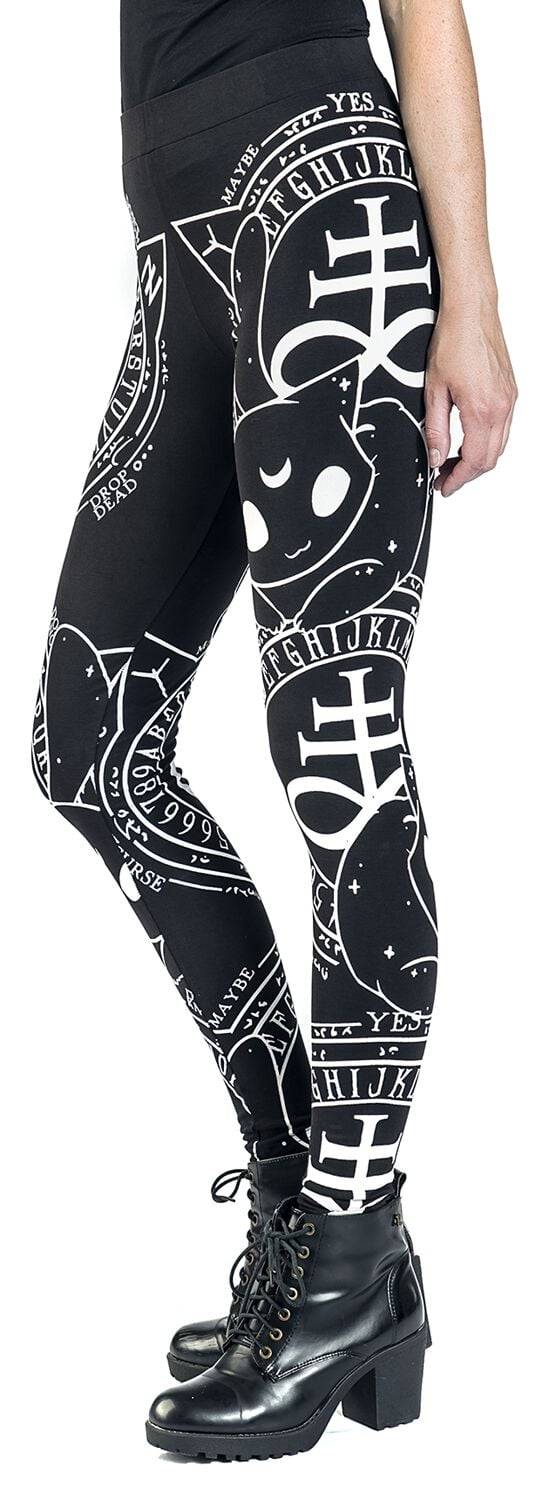 EMP "Cat Craft Leggings" Leggings Schwarz/weiß Von Heartless