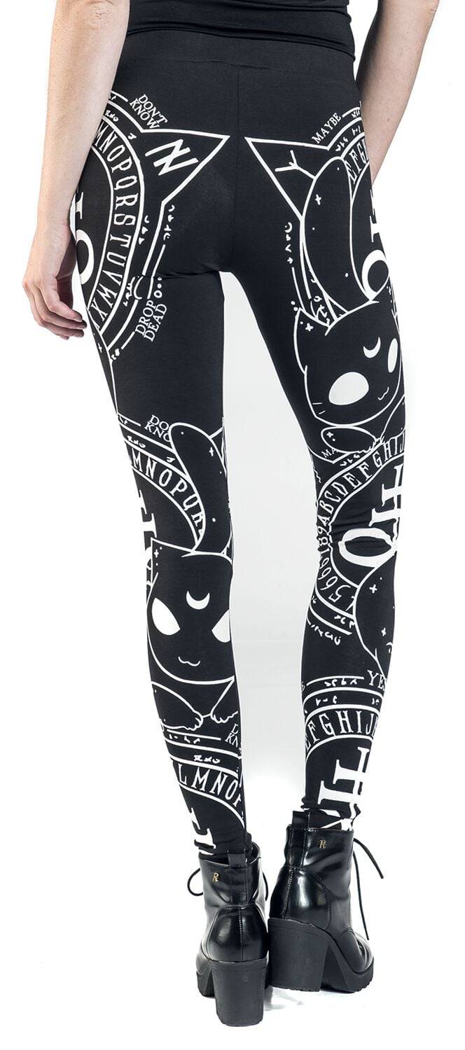 EMP "Cat Craft Leggings" Leggings Schwarz/weiß Von Heartless