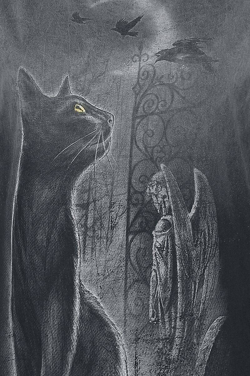 EMP "Cat Moon" T-Shirt Grau/schwarz Von Alchemy England