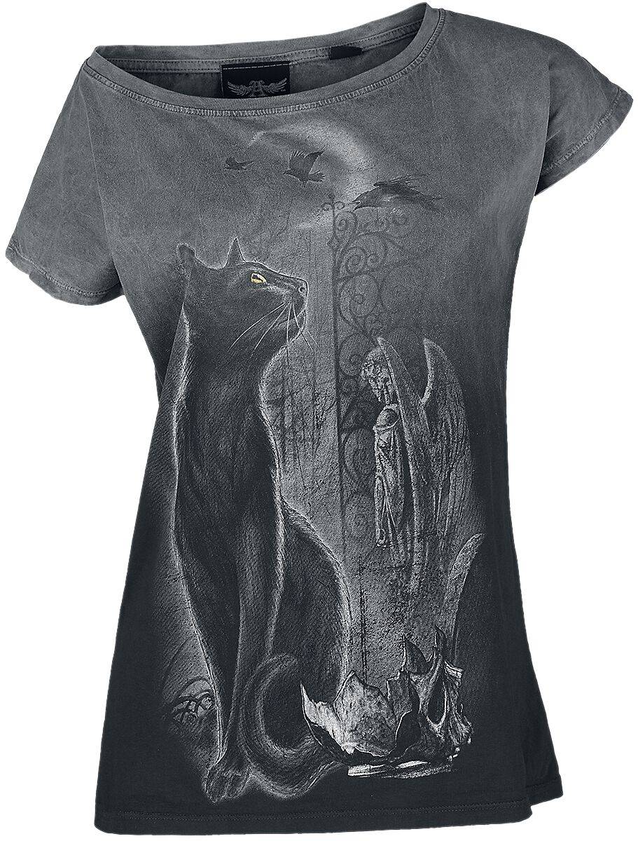 EMP "Cat Moon" T-Shirt grau/schwarz von Alchemy England