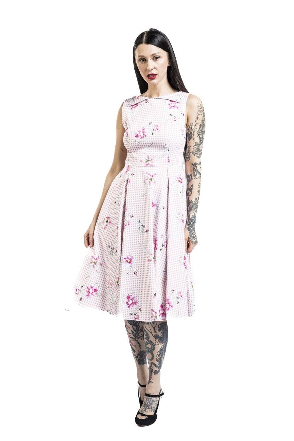 EMP "Catherine Floral Swing Dress" Mittellanges Kleid Rosa/weiß Von H&R London