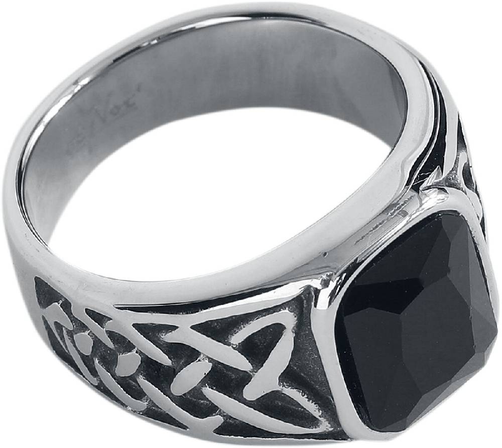 EMP "Celtic Black" Ring Schwarz/silberfarben Von EtNox Hard And Heavy