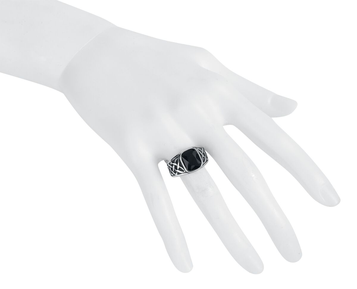 EMP "Celtic Black" Ring Schwarz/silberfarben Von EtNox Hard And Heavy