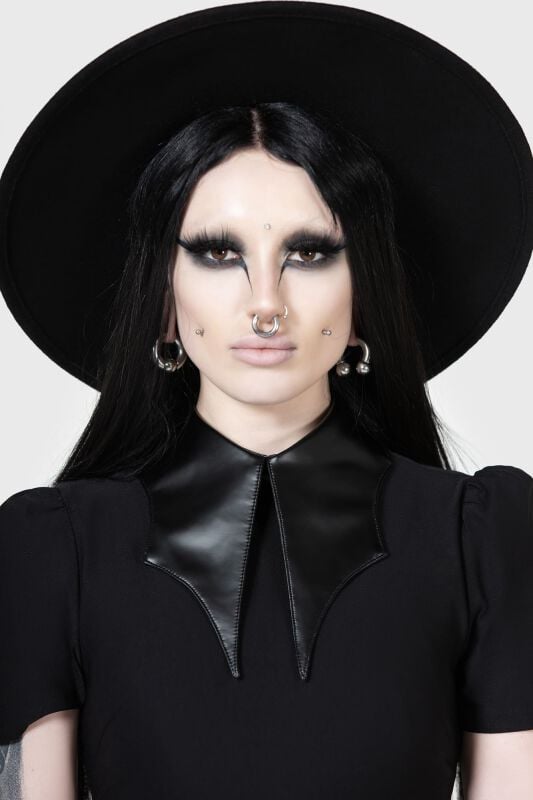 EMP "Chapel Collar Dress" Kurzes Kleid Schwarz Von KIHILIST By KILLSTAR