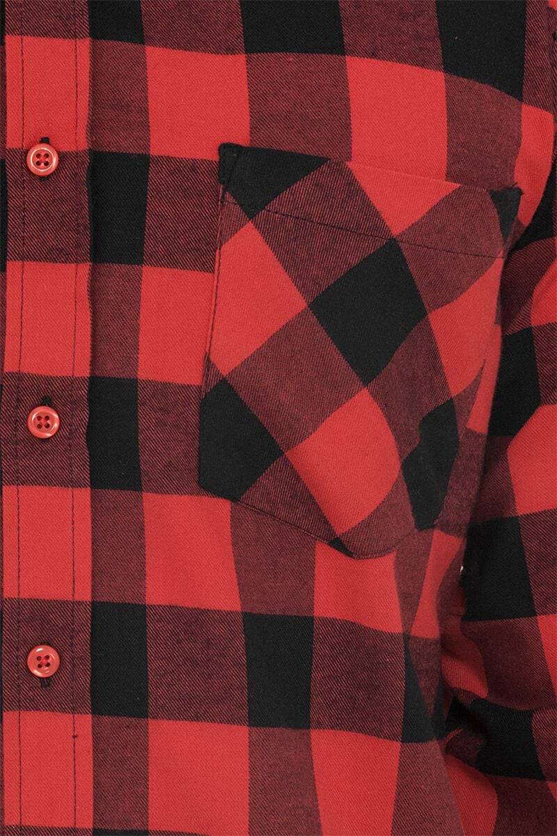 EMP "Checked Flanell" Flanellhemd Schwarz/rot Von Urban Classics
