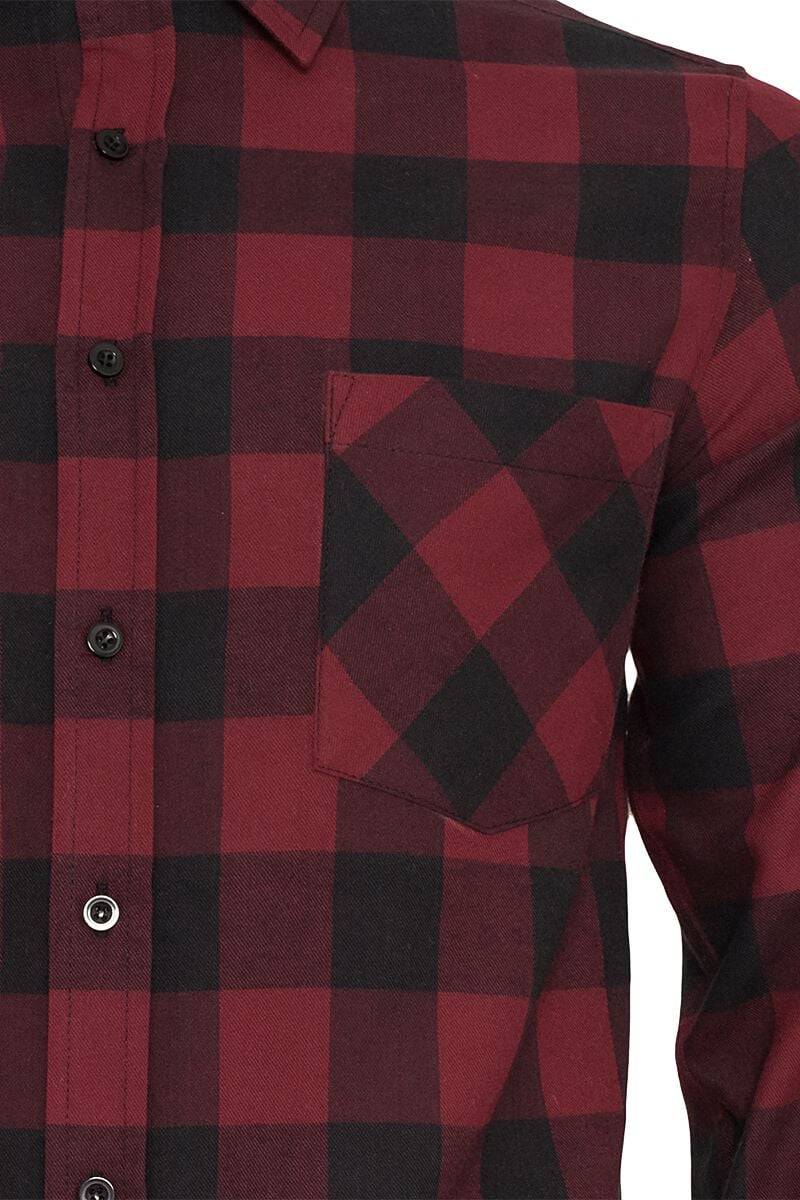 EMP "Checked Flanell Shirt" Flanellhemd Schwarz/burgund Von Urban Classics