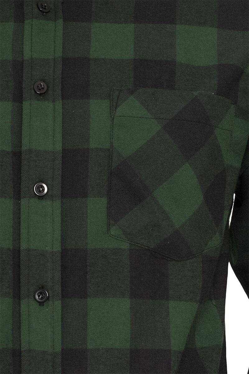 EMP "Checked Flanell Shirt" Flanellhemd Schwarz/dunkelgrün Von Urban Classics