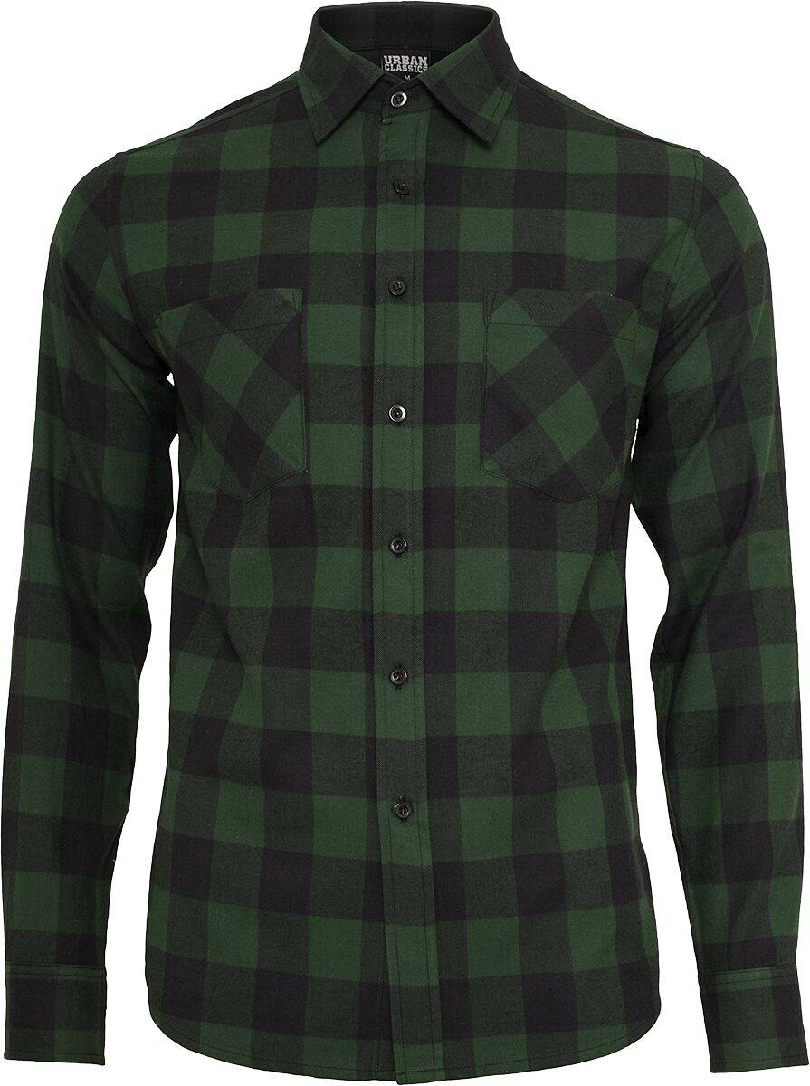 EMP "Checked Flanell Shirt" Flanellhemd schwarz/dunkelgrün von Urban Classics
