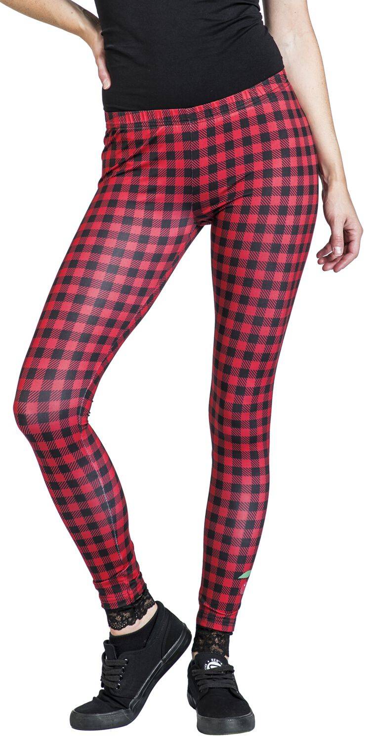 EMP "Checkered Leggings" Leggings Schwarz/rot Von Pussy Deluxe