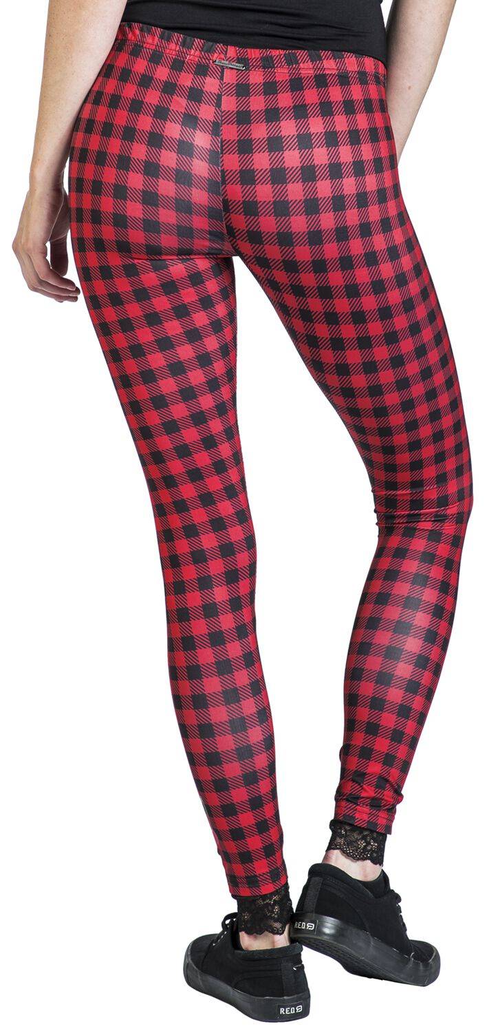 EMP "Checkered Leggings" Leggings Schwarz/rot Von Pussy Deluxe