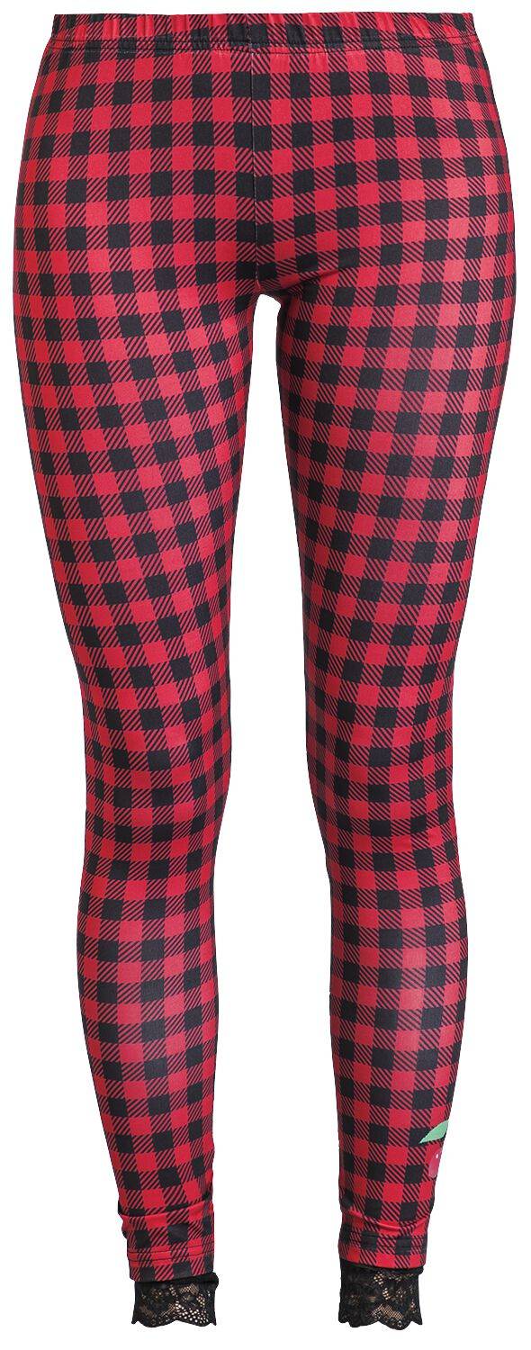 EMP "Checkered Leggings" Leggings schwarz/rot von Pussy Deluxe