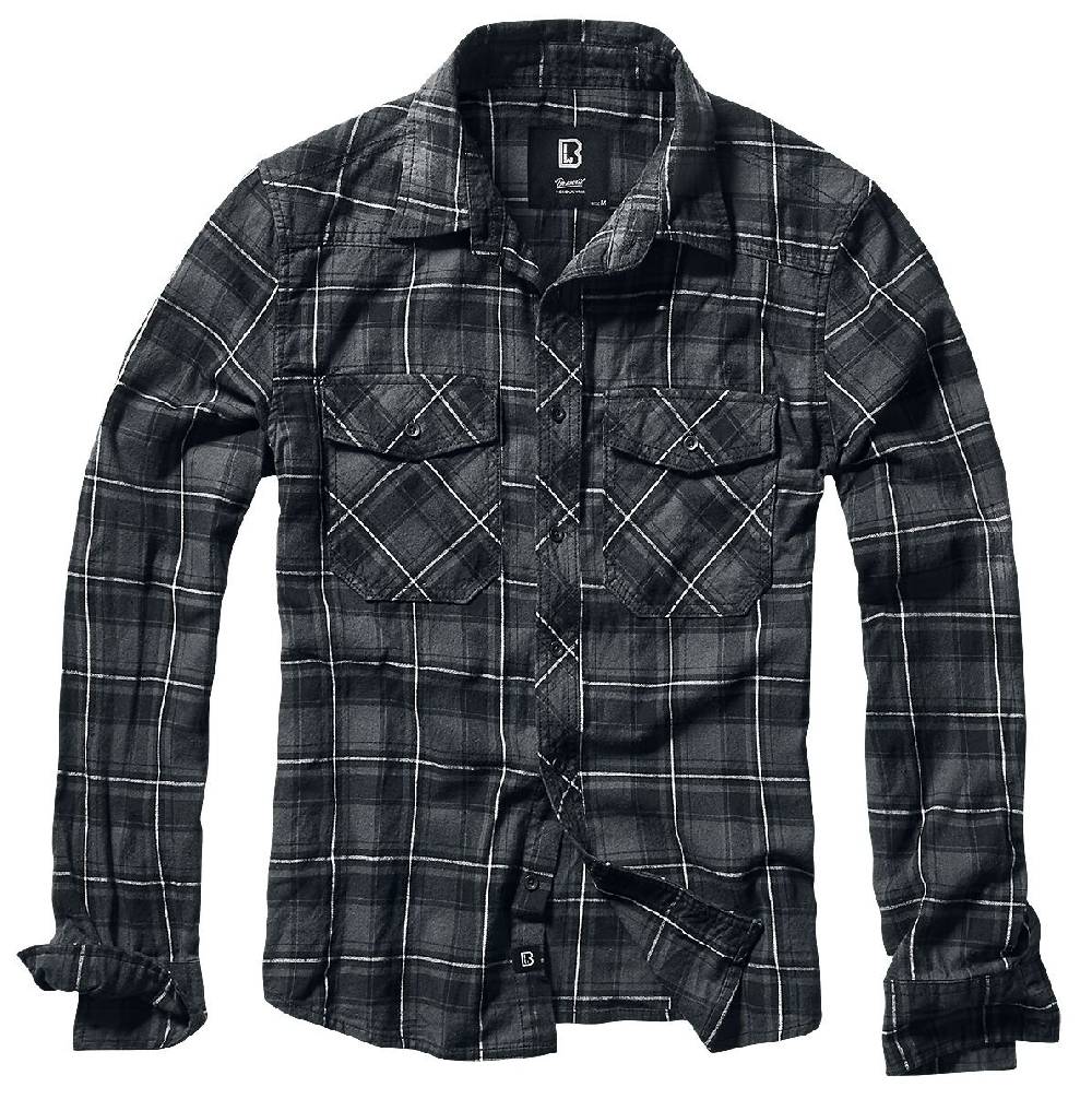 EMP "Checkshirt" Flanellhemd Grau/schwarz/weiß Von Brandit