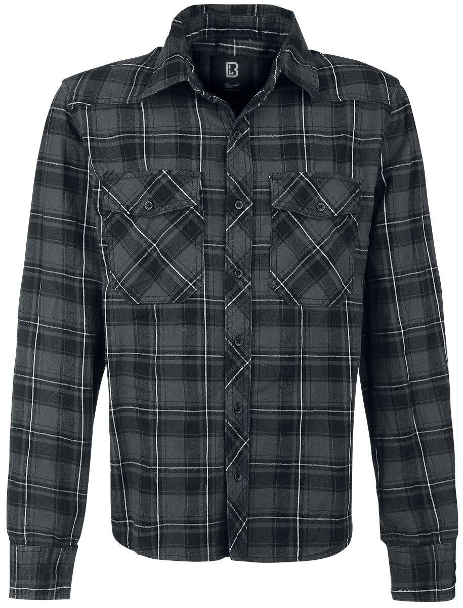 EMP "Checkshirt" Flanellhemd grau/schwarz/weiß von Brandit
