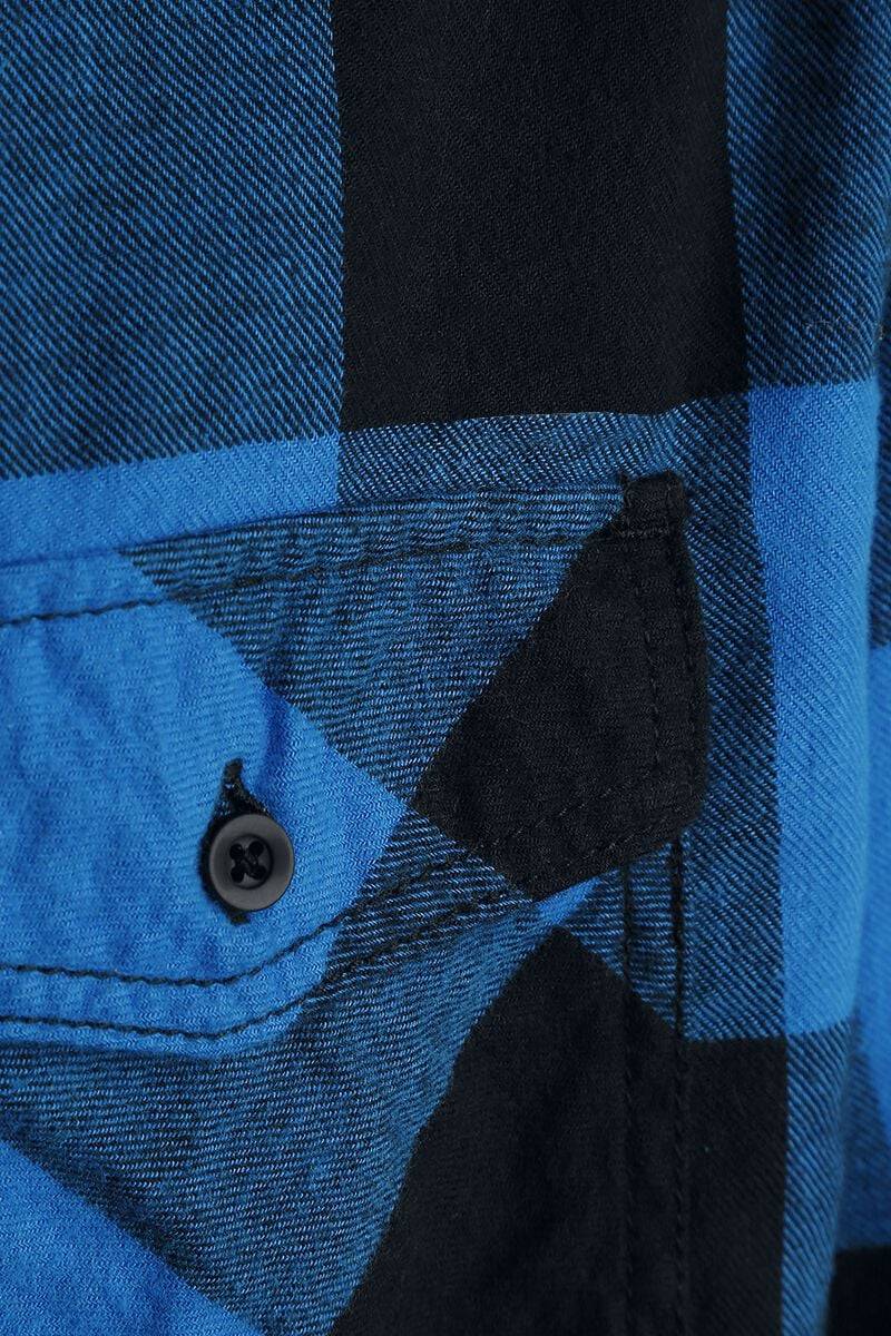 EMP "Checkshirt" Flanellhemd Schwarz/blau Von Brandit