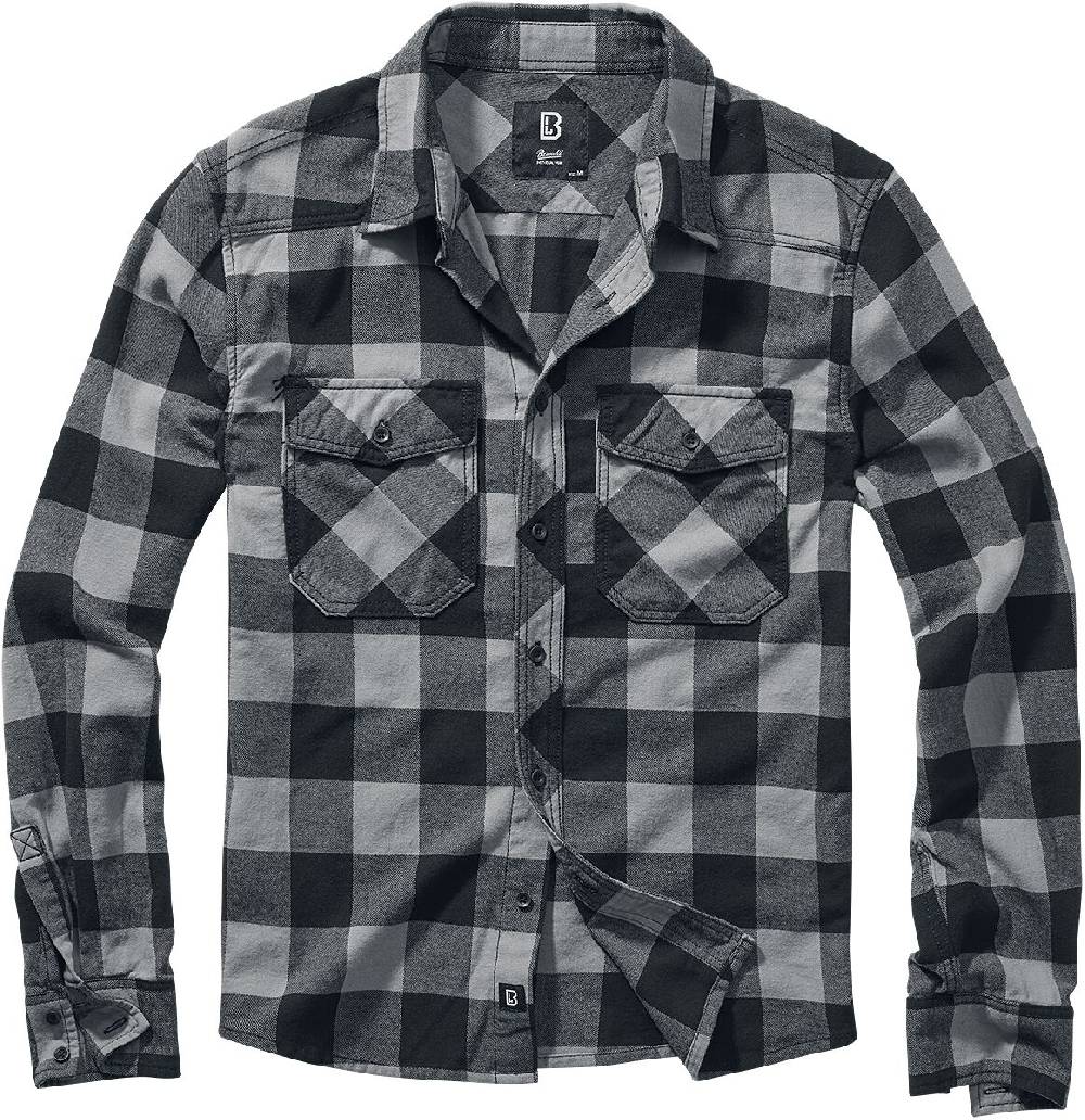 EMP "Checkshirt" Flanellhemd schwarz/charcoal von Brandit