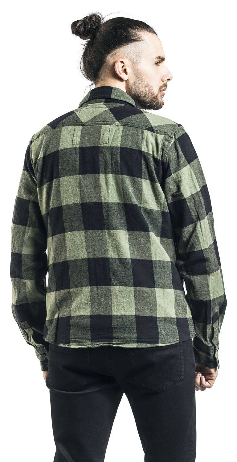 EMP "Checkshirt" Flanellhemd Schwarz/oliv Von Brandit