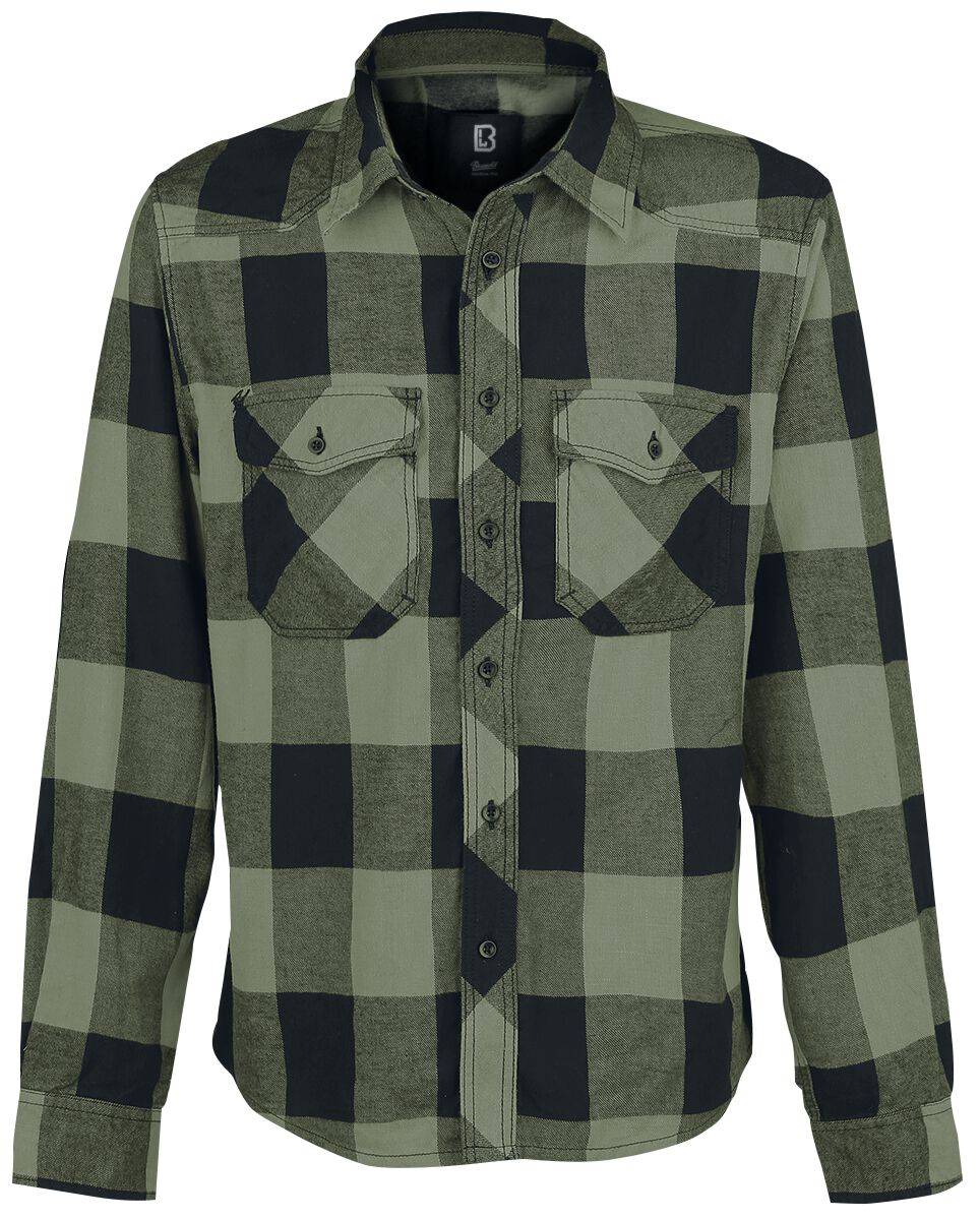 EMP "Checkshirt" Flanellhemd schwarz/oliv von Brandit