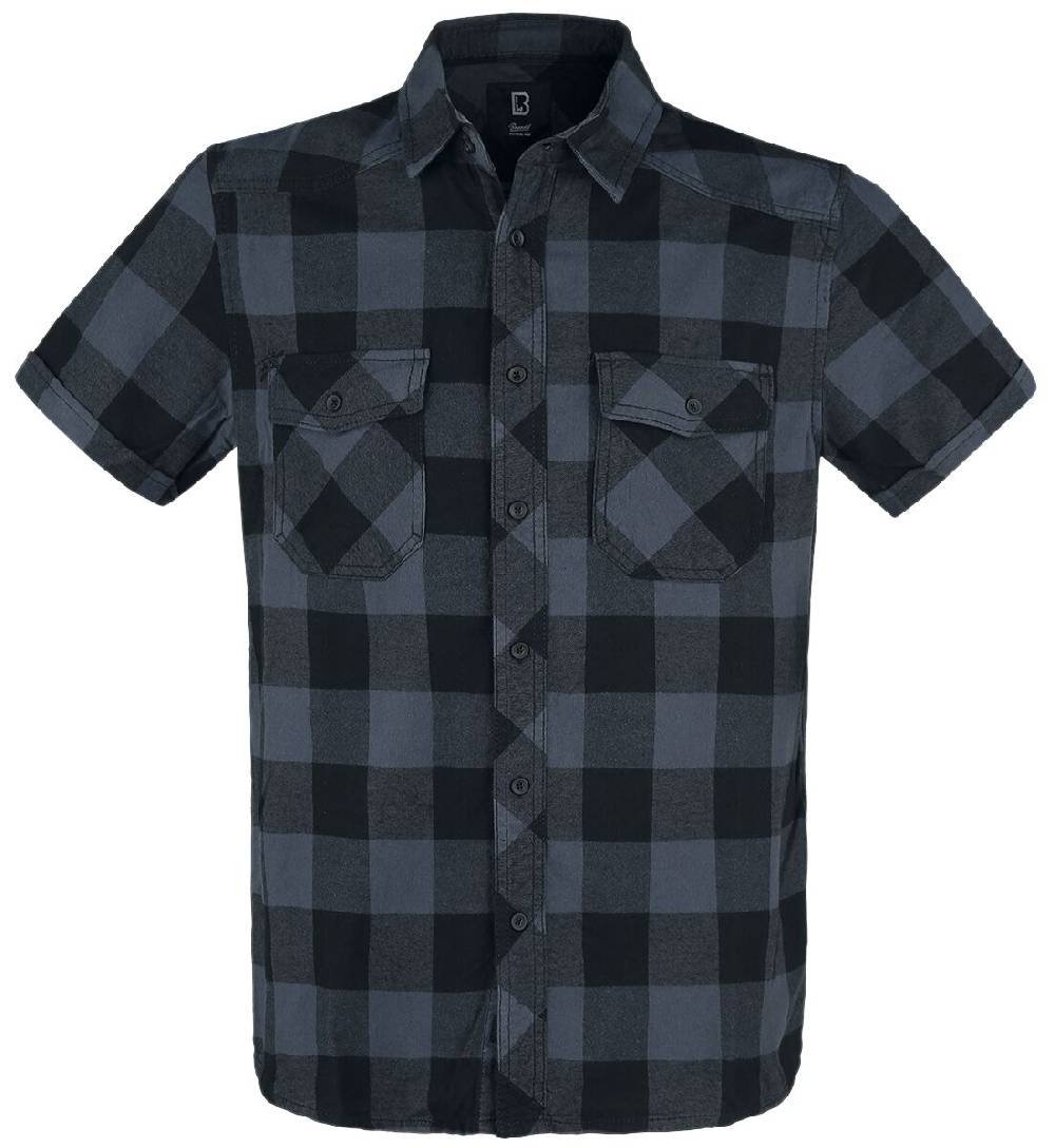 EMP "Checkshirt halfsleeve" Kurzarmhemd schwarz/grau von Brandit