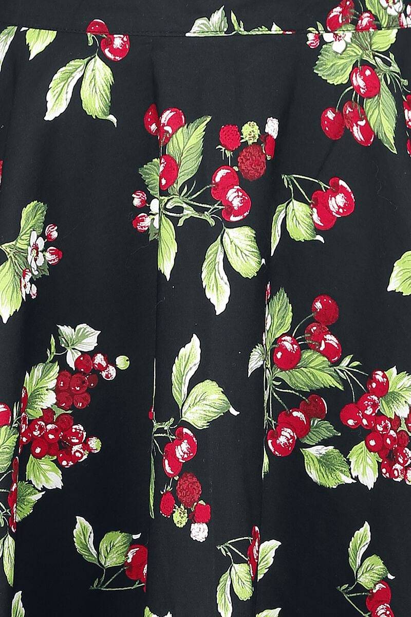 EMP "Cherie 50´s Skirt" Mittellanger Rock Schwarz Von Hell Bunny
