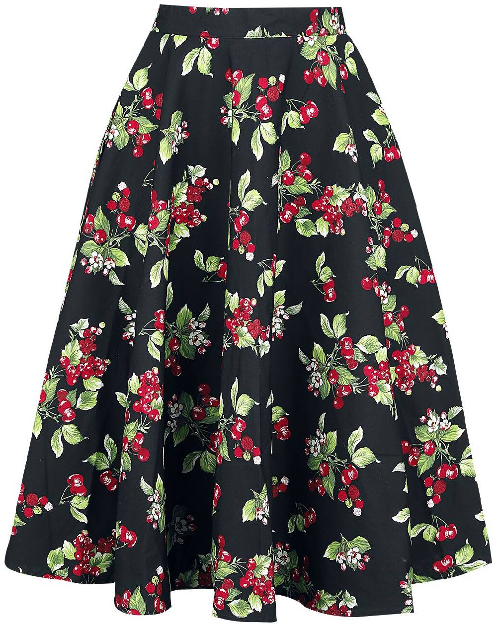 EMP "Cherie 50´s Skirt" Mittellanger Rock schwarz von Hell Bunny