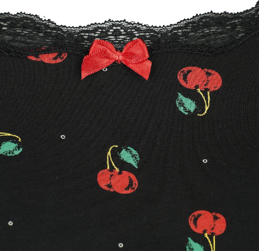 EMP "Cherries Classic Top" Top Schwarz/rot Von Pussy Deluxe
